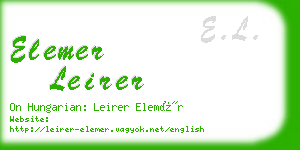 elemer leirer business card